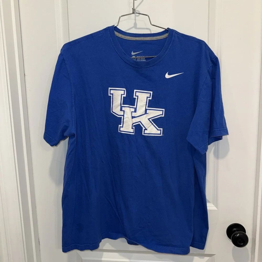 Nike Kentucky Wildcats Shirt Mens XXL Blue UK Logo NCAA Basketball T Shirt